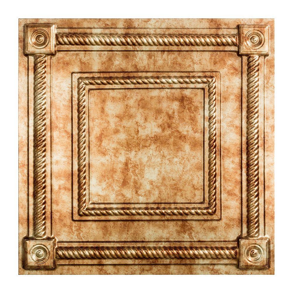 Fasade Coffer 2 ft. x 2 ft. Layin Ceiling Tile in Argent BronzeL61