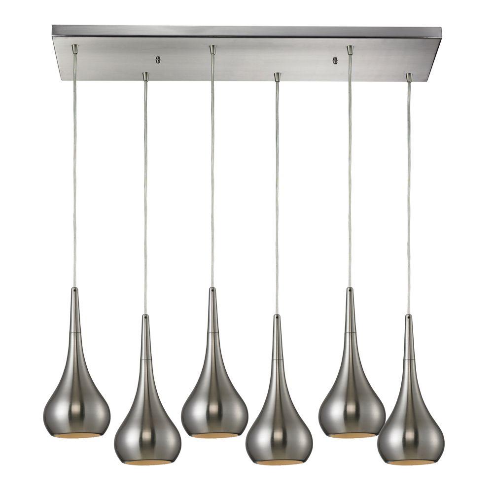 Titan Lighting Lindsey 3 Light Satin Nickel Ceiling Pendant Tn 7634 The Home Depot