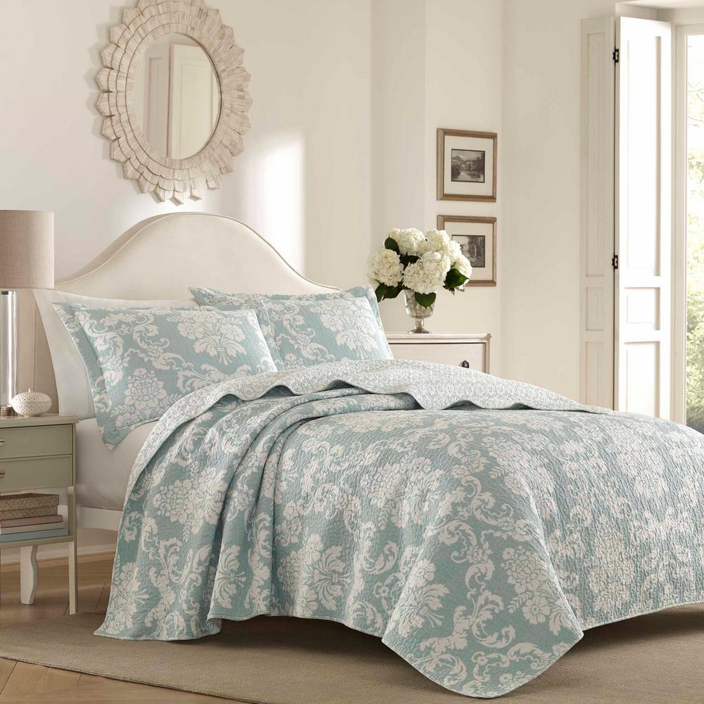 Venetia 2 Piece Duck Egg Blue Twin Quilt Set