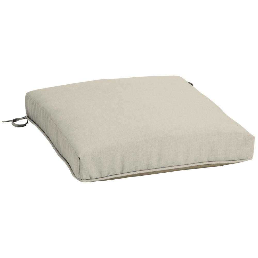 Gray Outdoor Dining Chair Cushions The Sand Canvas Texture Reversible Snapdry Square Outdoor Seat Cushion