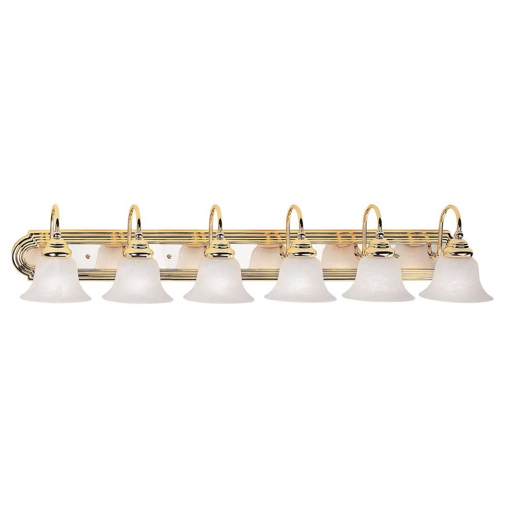 Livex Lighting 6Light Polished Brass and Chrome Bath Light with White