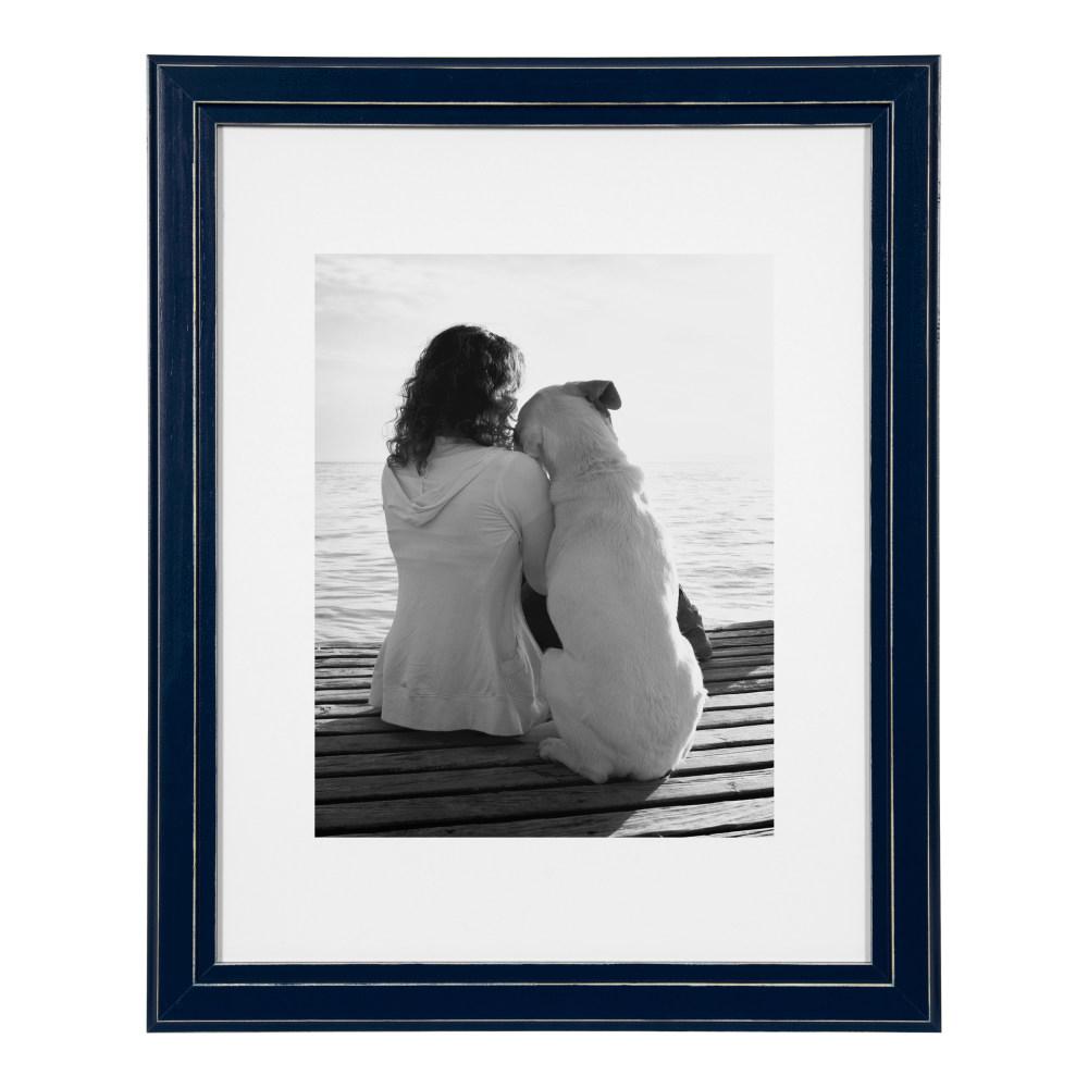 DesignOvation Kieva 11 in. x 14 in. matted to 8 in. x 10 in. Navy Blue