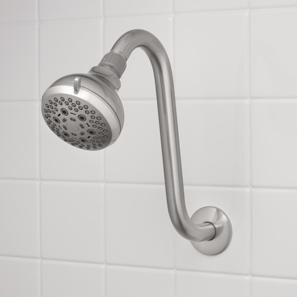 Glacier Bay 11 In S Style Shower Arm And Brushed Nickel 3075 514 The Home Depot - Extended Arm Shower Head Glacier Bay 11 In S Style Shower Arm And Brushed Nickel 3075 514 The Home Depot - Extended Arm Shower Head