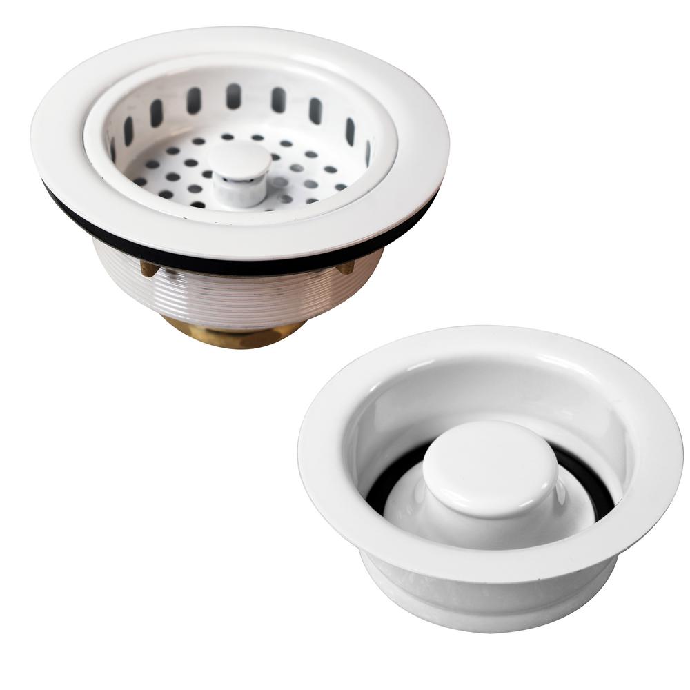 Westbrass 31/2 in. Brass Kitchen Basket Strainer with Disposal Flange