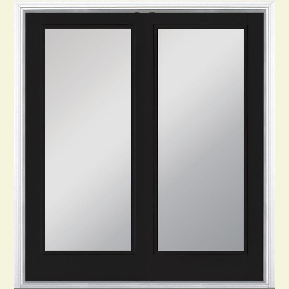 Masonite 60 In X 80 In Jet Black Steel Prehung Right Hand