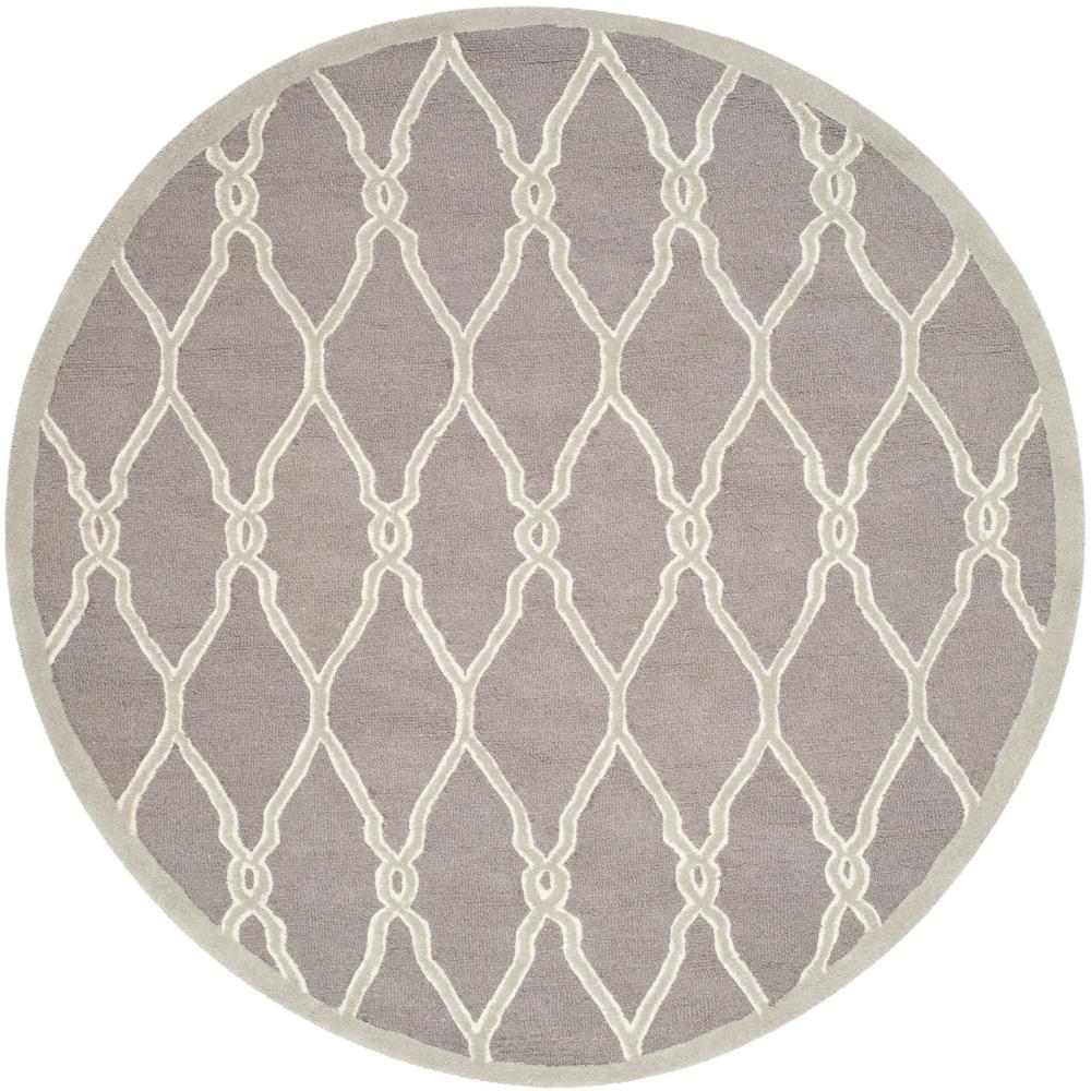 Safavieh Cambridge Dark Gray/Ivory 8 ft. x 8 ft. Round Area RugCAM352D