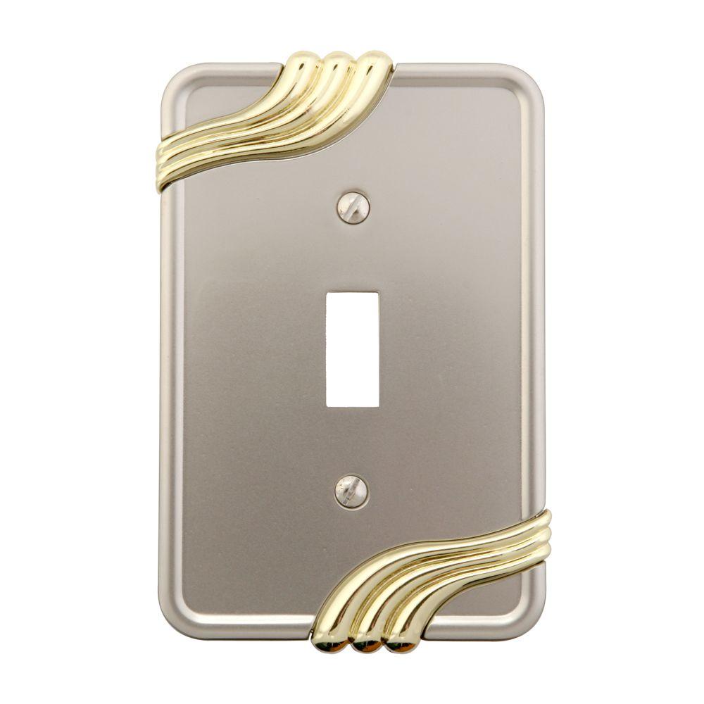 Baldwin Beveled Edge 2 Toggle Wall Plate Satin Nickel4761.150.CD