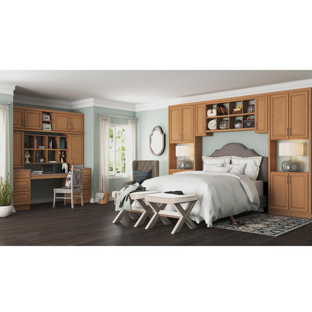 Hampton Bay Hampton Partially Assembled 36 X 34 5 X 24 In Corner Sink Base Kitchen Cabinet In Medium Oak Kcsb36 Mo The Home Depot