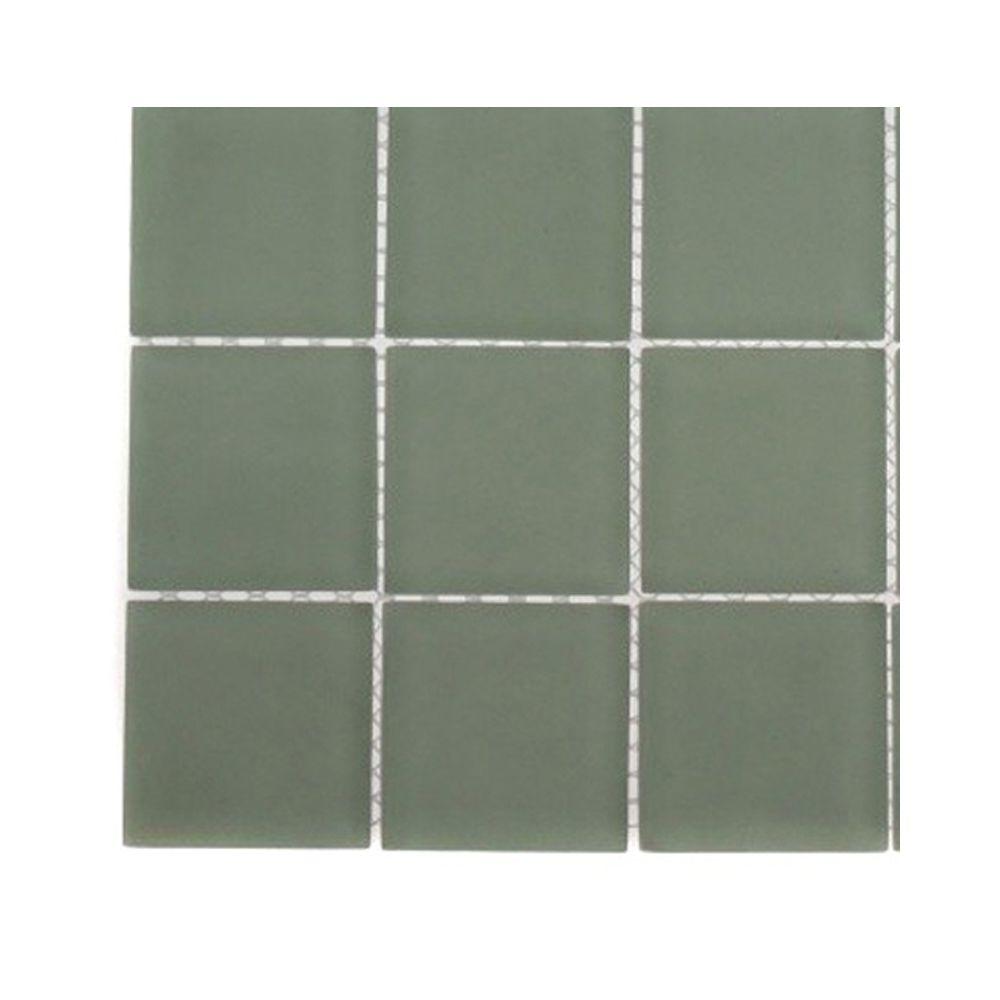 Splashback Tile Contempo Seafoam Frosted Glass Tile 3 in. x 6 in. x 8
