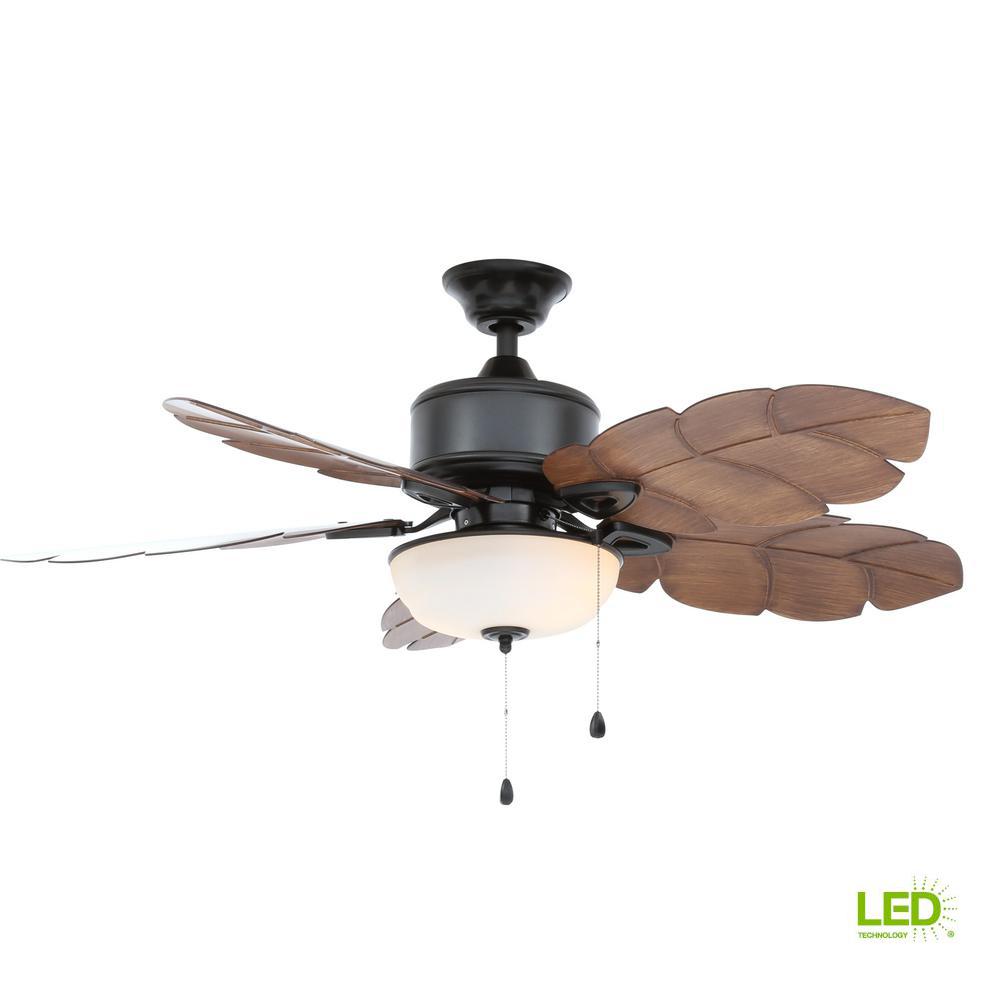 Hdc Palm Cove 52 In. Led Indoor/outdoor Natural Iron Ceiling Fan W/ Light Kit