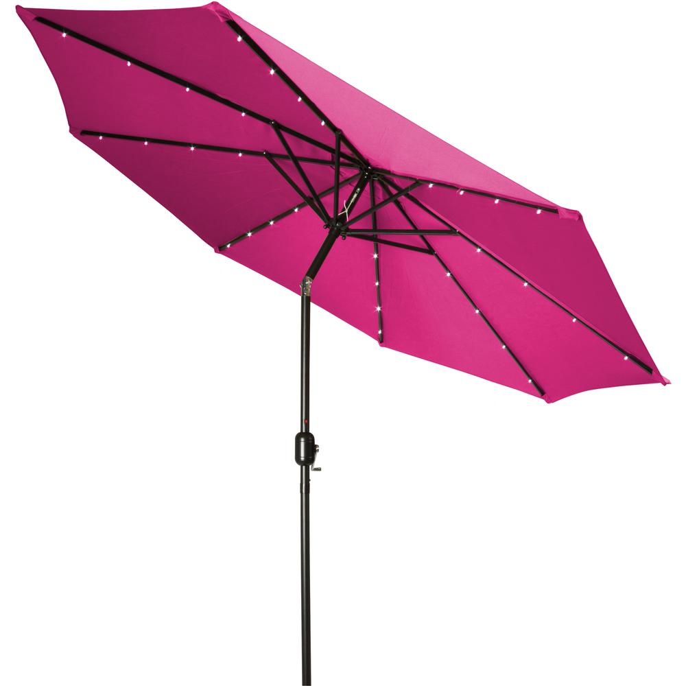 Solar Lighted Patio Umbrellas Furniture The Home Depot 9 Ft Deluxe Solar Powered Led Lighted Patio Umbrella