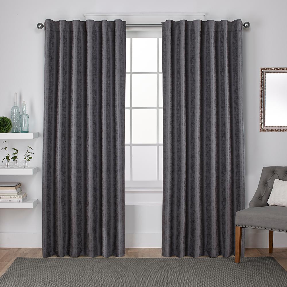 Zeus 52 In W X 96 In L Woven Blackout Hidden Tab Top Curtain