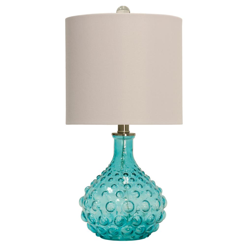 Stylecraft 20 In Blue Table Lamp With Off White Hardback Fabric Shade L10163ads The Home Depot Stylecraft 20 In Blue Table Lamp With, Home Depot Table Lamps For Bedroom