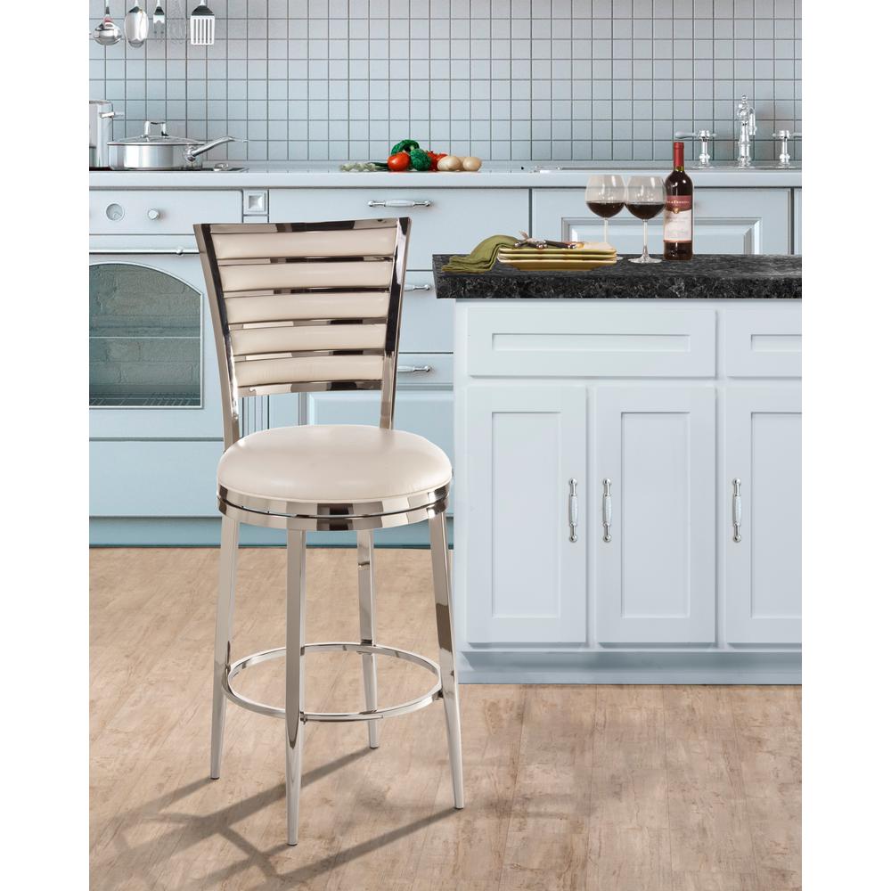 Hillsdale 5319-827 Rouen Swivel Counter Stool Shiny Nickel 26