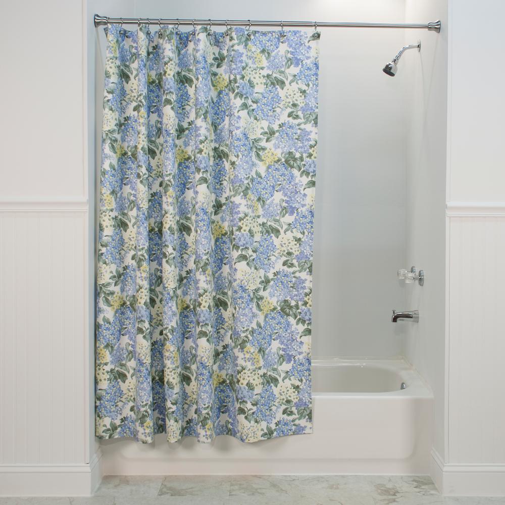 Ellis Curtain Hydrangea 72 In Blue Shower 730462412553 The Home Depot Ellis Curtain Hydrangea 72 In Blue