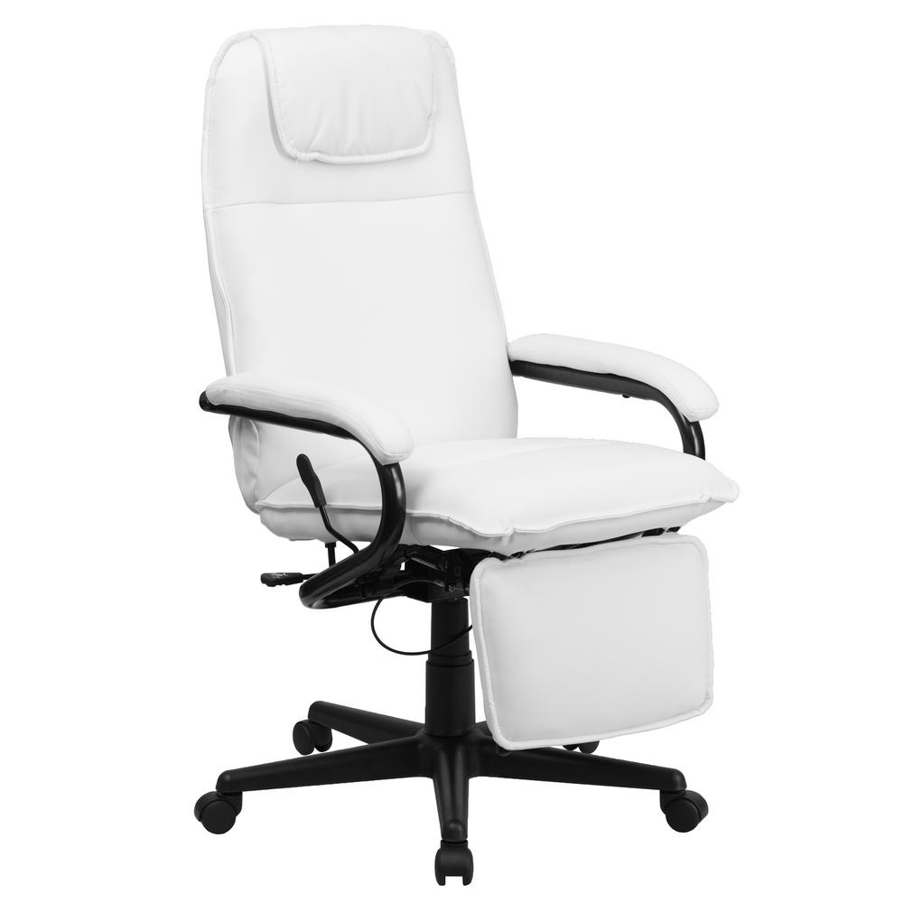Classic Office Desk Chair White Chairs Home High Back White Leather Executive Reclining Swivel Office Chair