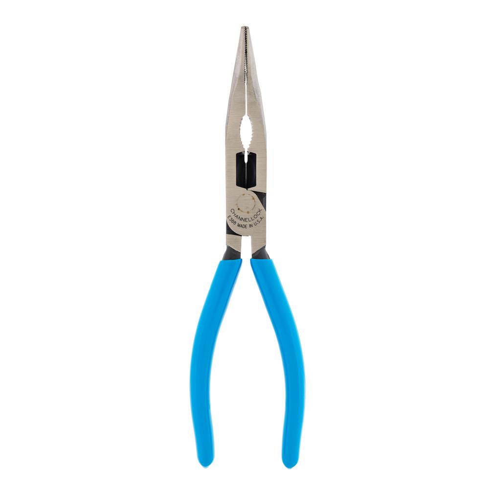 Channellock 8 in. E SERIES High Leverage Bent Long Nose Plier with XLT