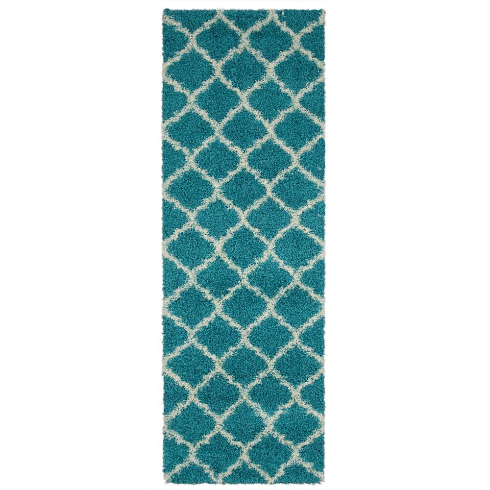 10 5 3 X 8 Area Rugs The Home Depot Collection Turquoise Moroccan Trellis Design 3 Ft X 8 Runner Rug
