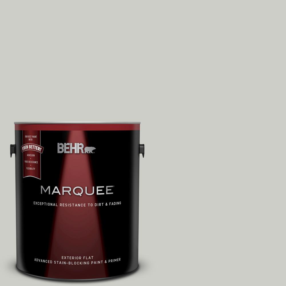 Behr Marquee 1 Gal Qe 49 Mexican Silver Flat Exterior Paint And Primer In One