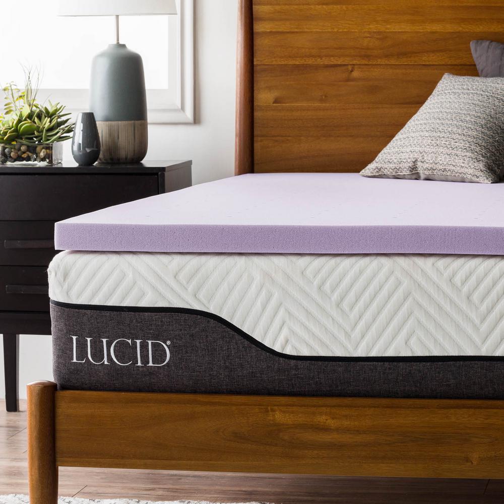 Lucid 2 in. Twin Lavender Infused Memory Foam Mattress Topper