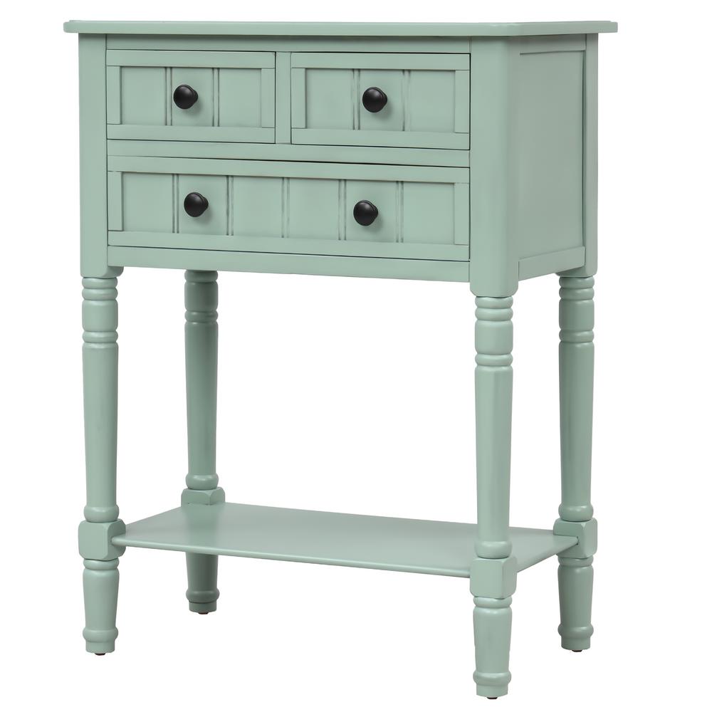 Harper Bright Designs Retro Blue Narrow Console Table With 3