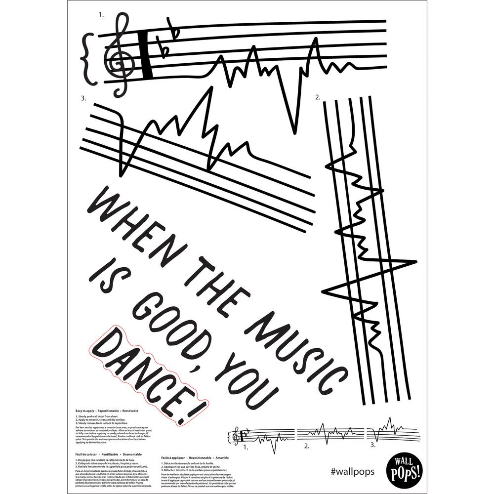 WallPOPs Black Dance to Good Music Decal Wall Art Kit DWPK3242 The
