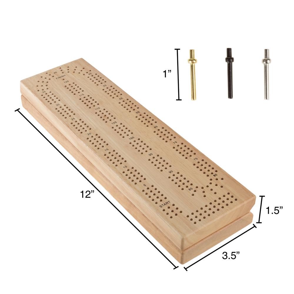 Hey Play Wooden Cribbage Board Game Set Hw3500014 The Home Depot