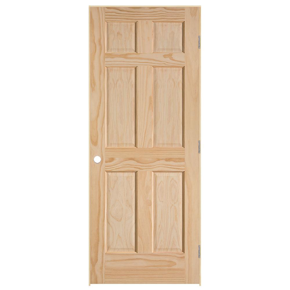 Masonite 32 in. x 80 in. 6-Panel Right-Handed Solid-Core Smooth