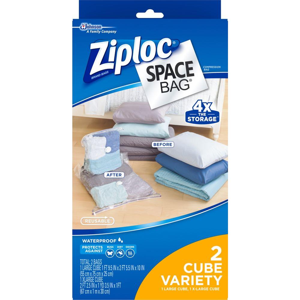 Ziploc The Home Depot Large Xlarge Plastic Cube Combo E Bag 4 2 Pack
