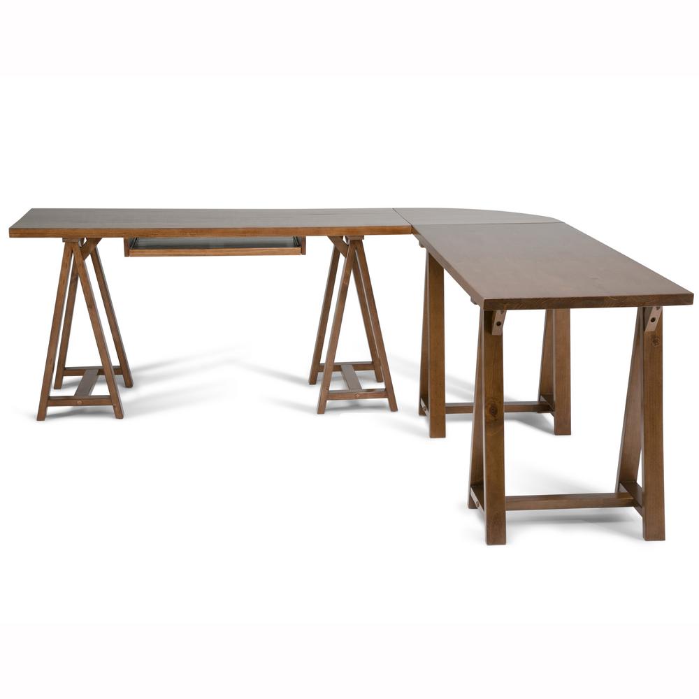 Simpli Home Sawhorse Solid Wood Modern 84 In Wide Highlights Vintage Contemporary Style Solid Wood Construction
