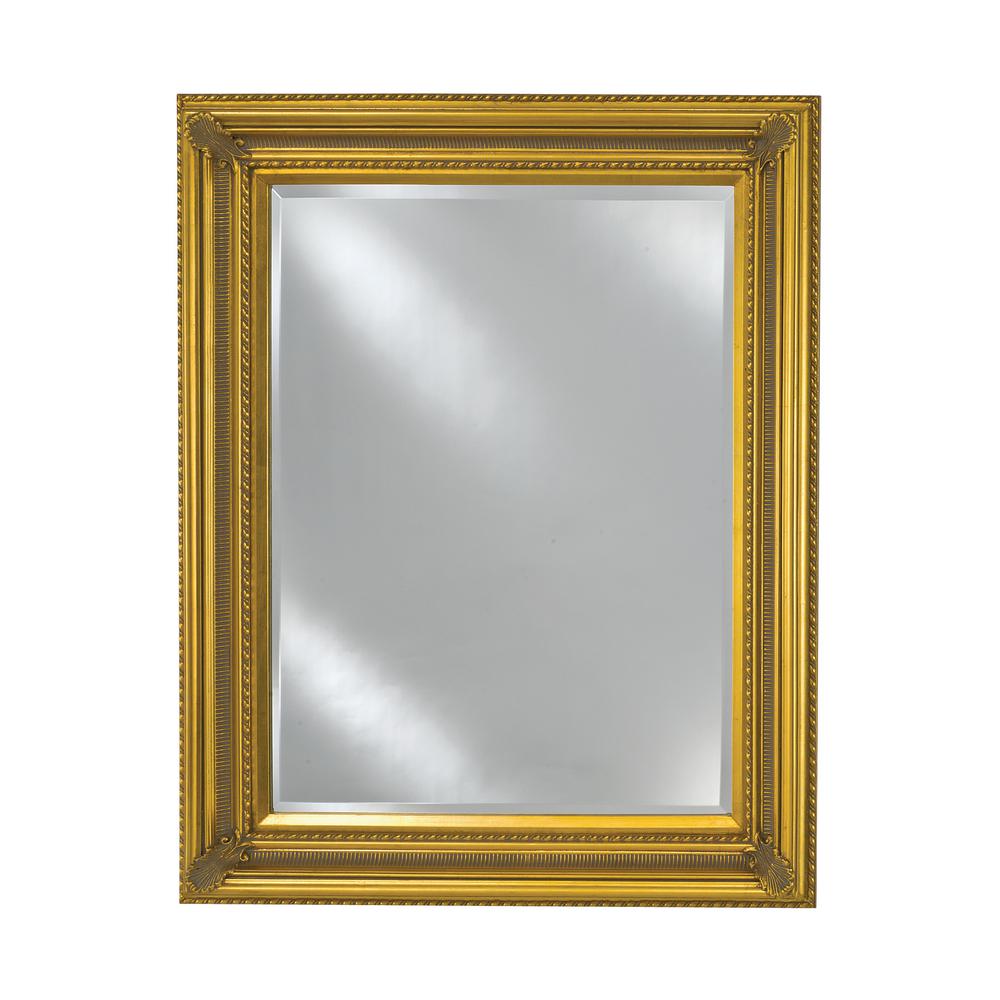 Afina Vanderbilt Framed Baroque Gold 28 In X 34 In Single Door Recessed Or Optional Surface Mount Medicine Cabinet Sd2834rbargd The Home Depot