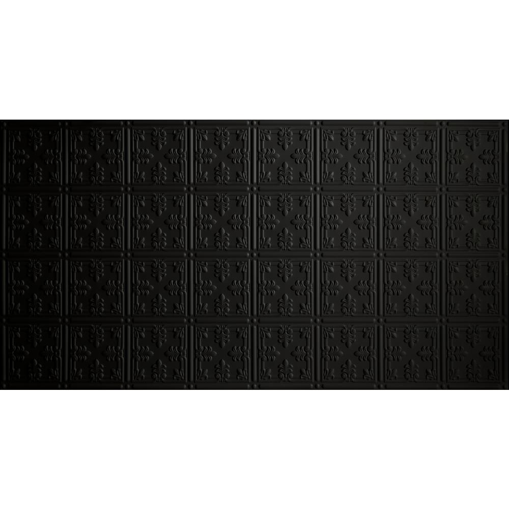 Dimensions 2 Ft X 4 Ft Glue Up Tin Ceiling Tile In Matte Black