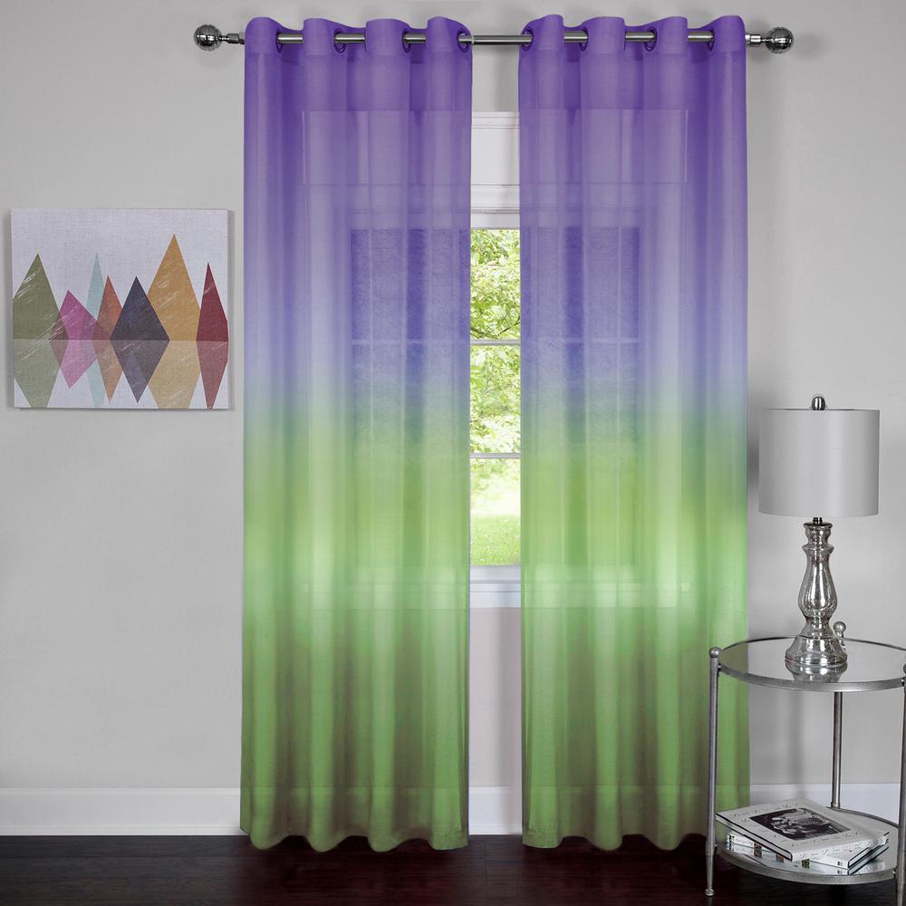 Color Block Sheer Curtains Curtains Drapes The Home Depot
