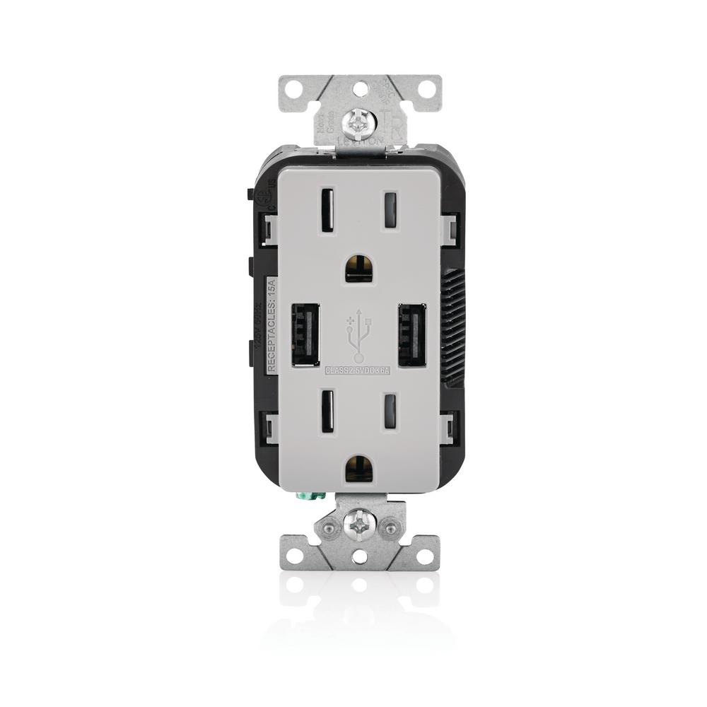 Leviton T5630 USB Charger Wall Outlet//Tamper-Resistant Receptacle 15Amp