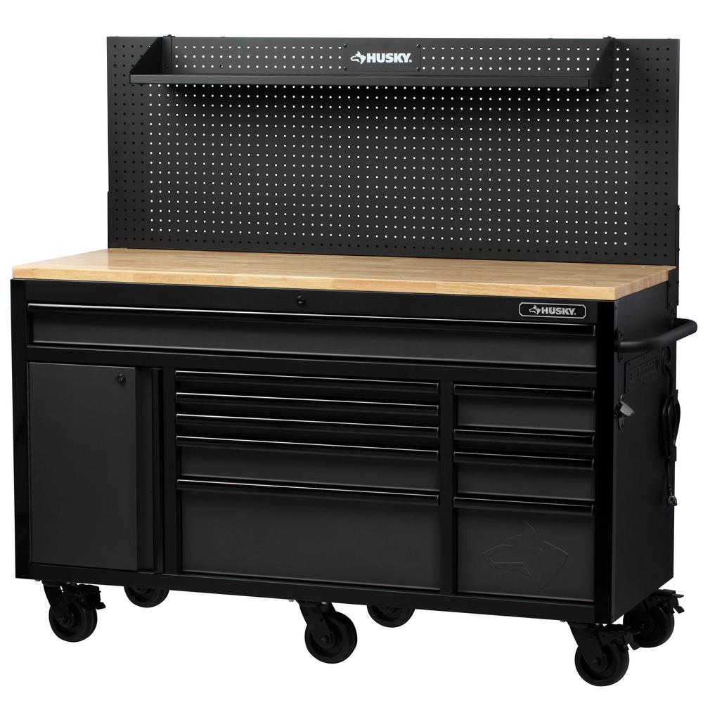 husky 4 ft. solid wood top workbench with storage-g4801s