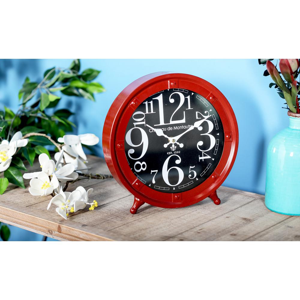 Multi-Colored Contemporary Table Clocks (Set of 3)