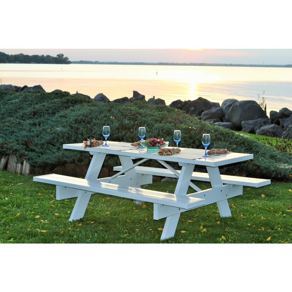 Lifetime 57 in. x 72 in. W-Frame Folding Picnic Table ...