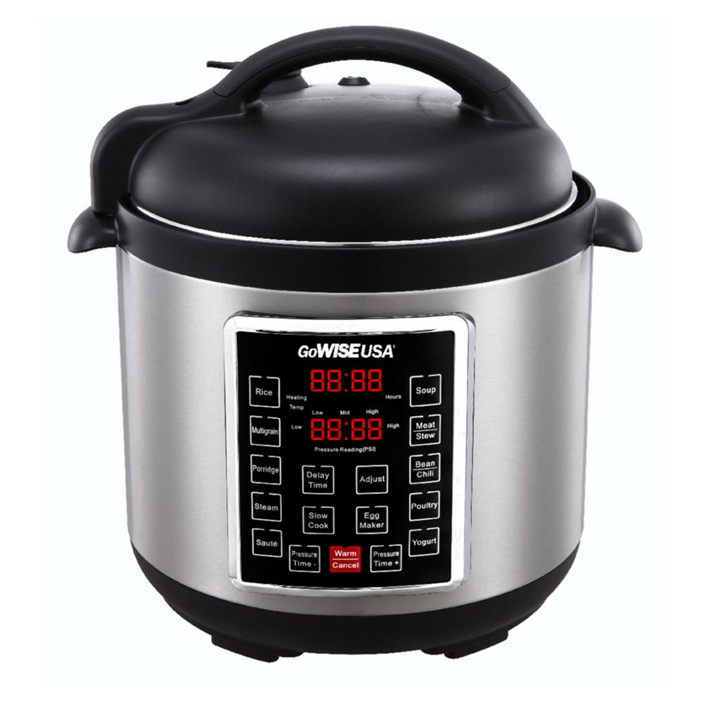Presto 6 Qt. Black Stainless Steel Electric Pressure Cooker with Built-In