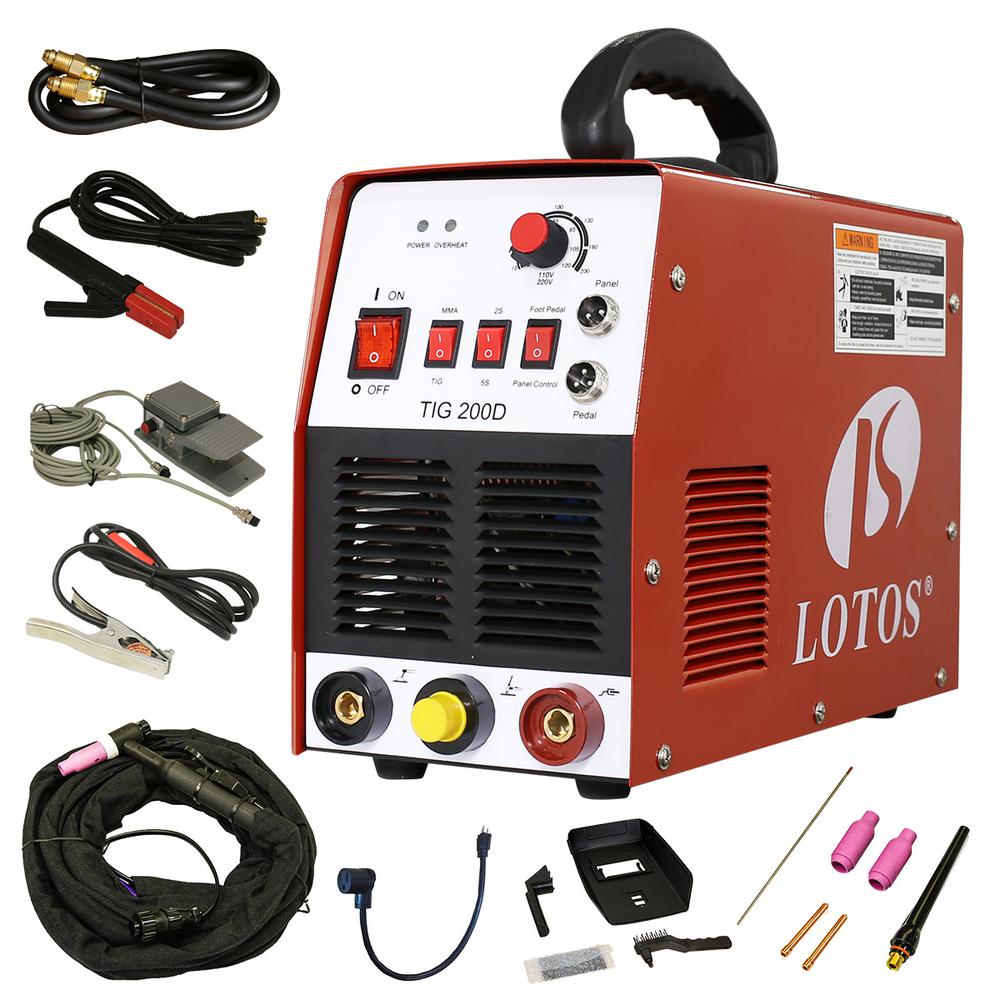 Lotos 200 Amp TIG  Stick DC Inverter Welder with foot pedal 