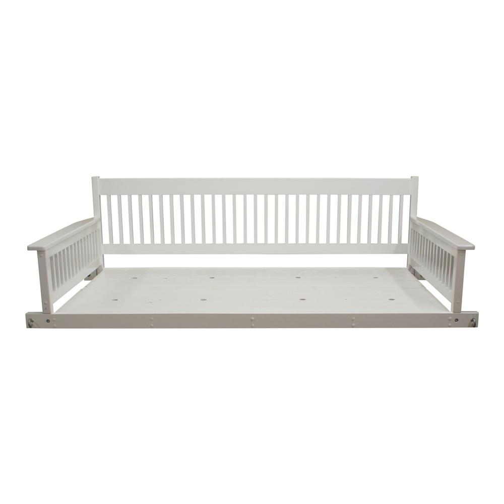 Plantation 2 Person Daybed White Wooden Porch Patio Swing