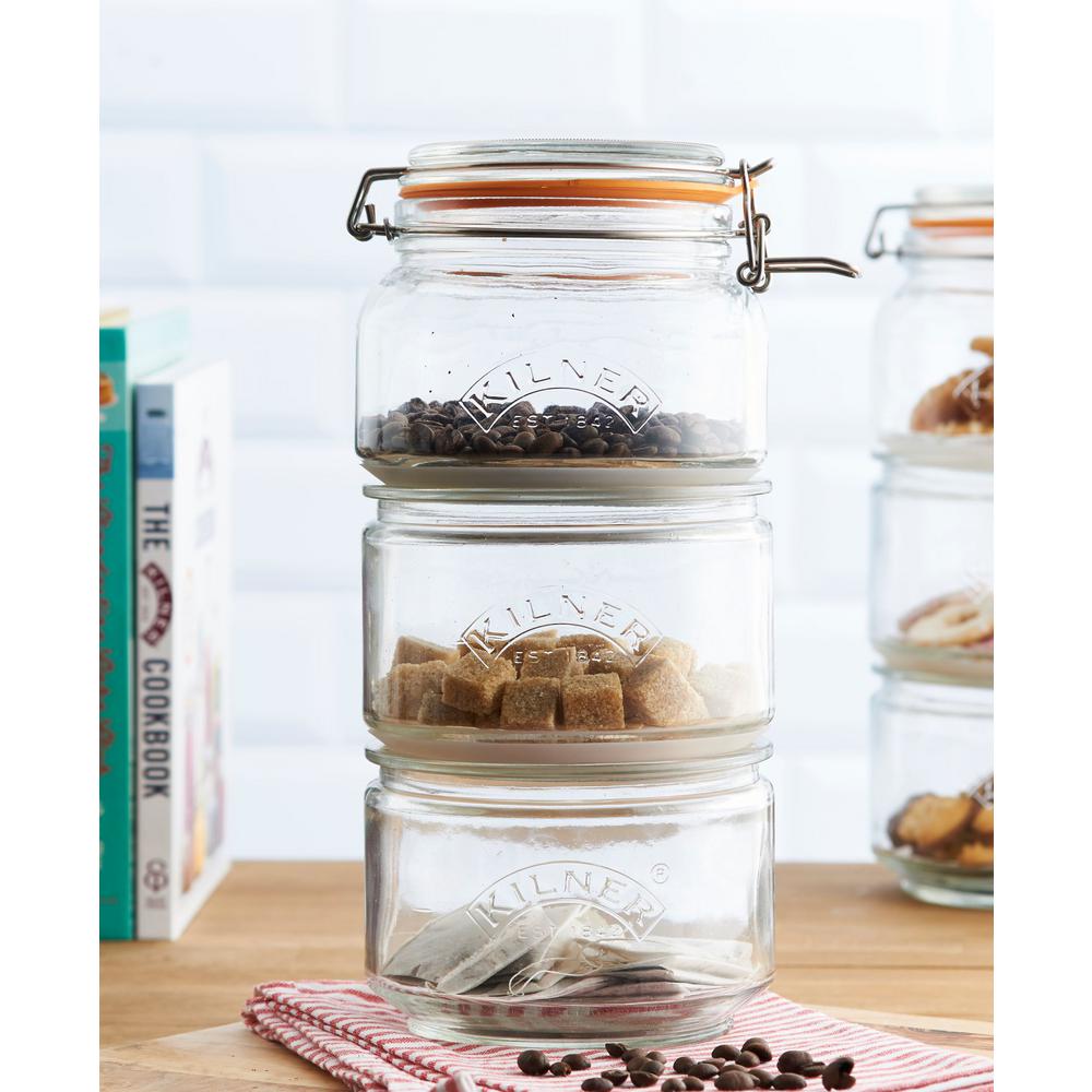 stackable glass spice jars