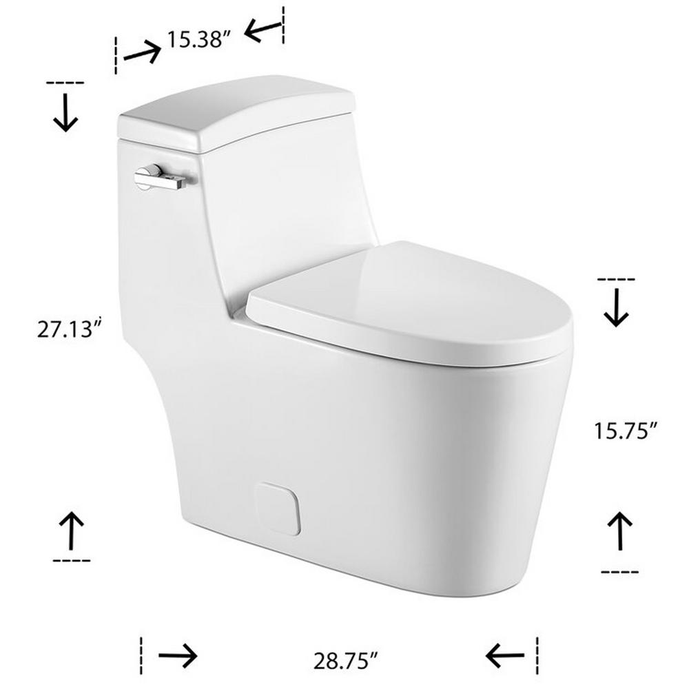 Bnk Modern White Round Ceramic Toilet 1 28 Gpf Toilet 360 Vortex Flush Technology And Left Joystick White Toilet One Piece Bnk Bl 118 Opt The Home Depot