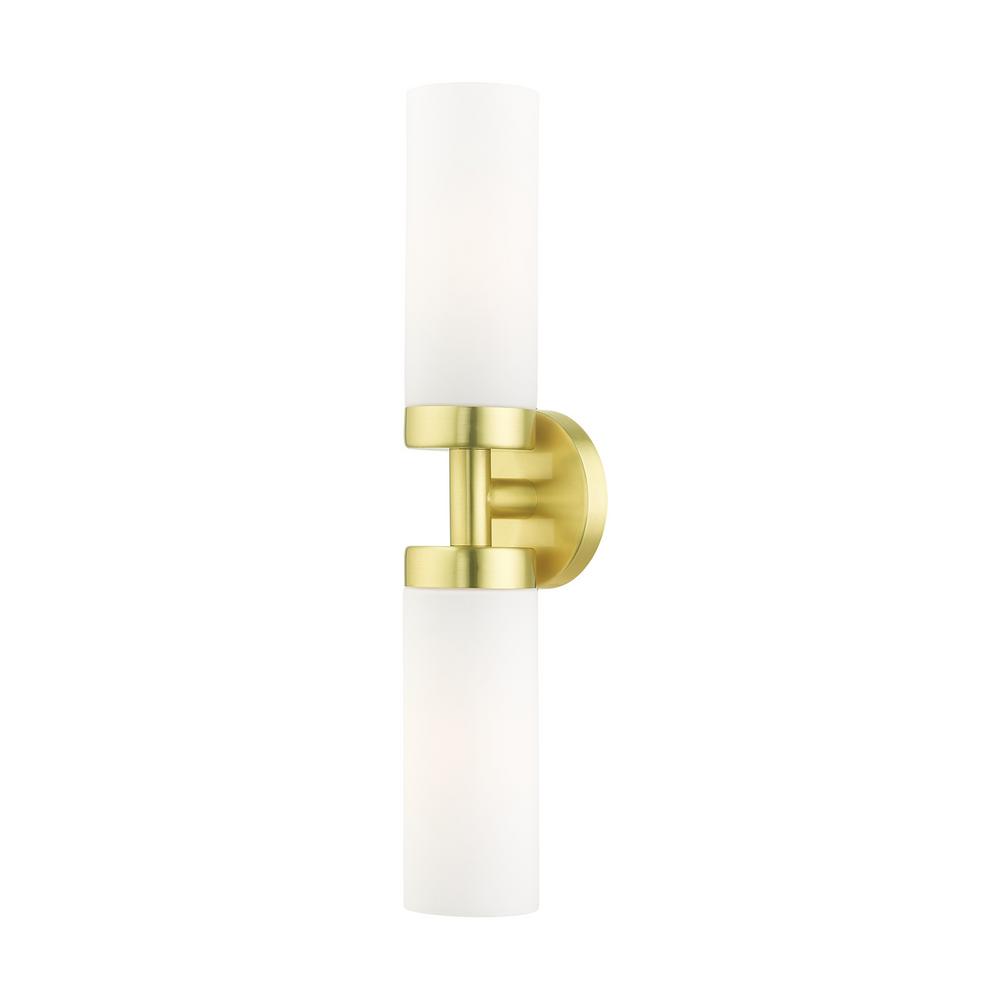 Livex Lighting Aero 2 Light Satin Brass ADA Vanity Sconce1010412