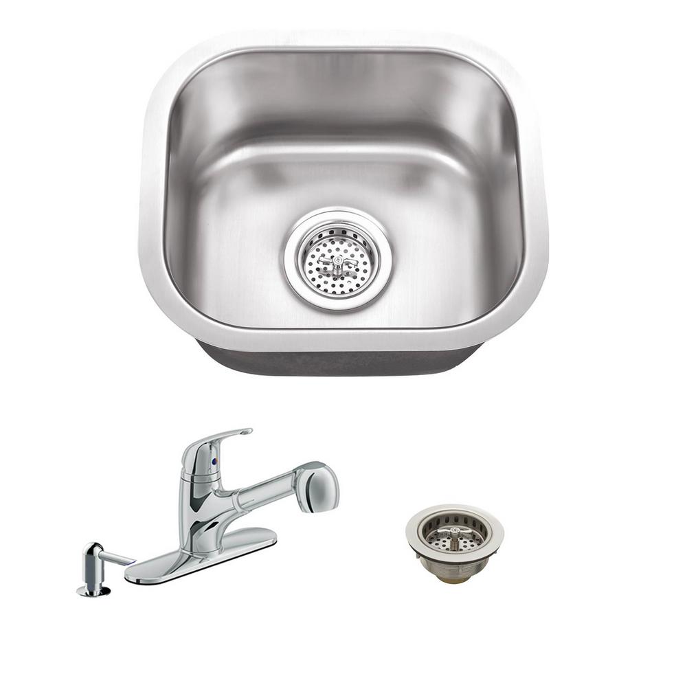 IPT Sink Company All-in-One Undermount Stainless Steel 14 ...