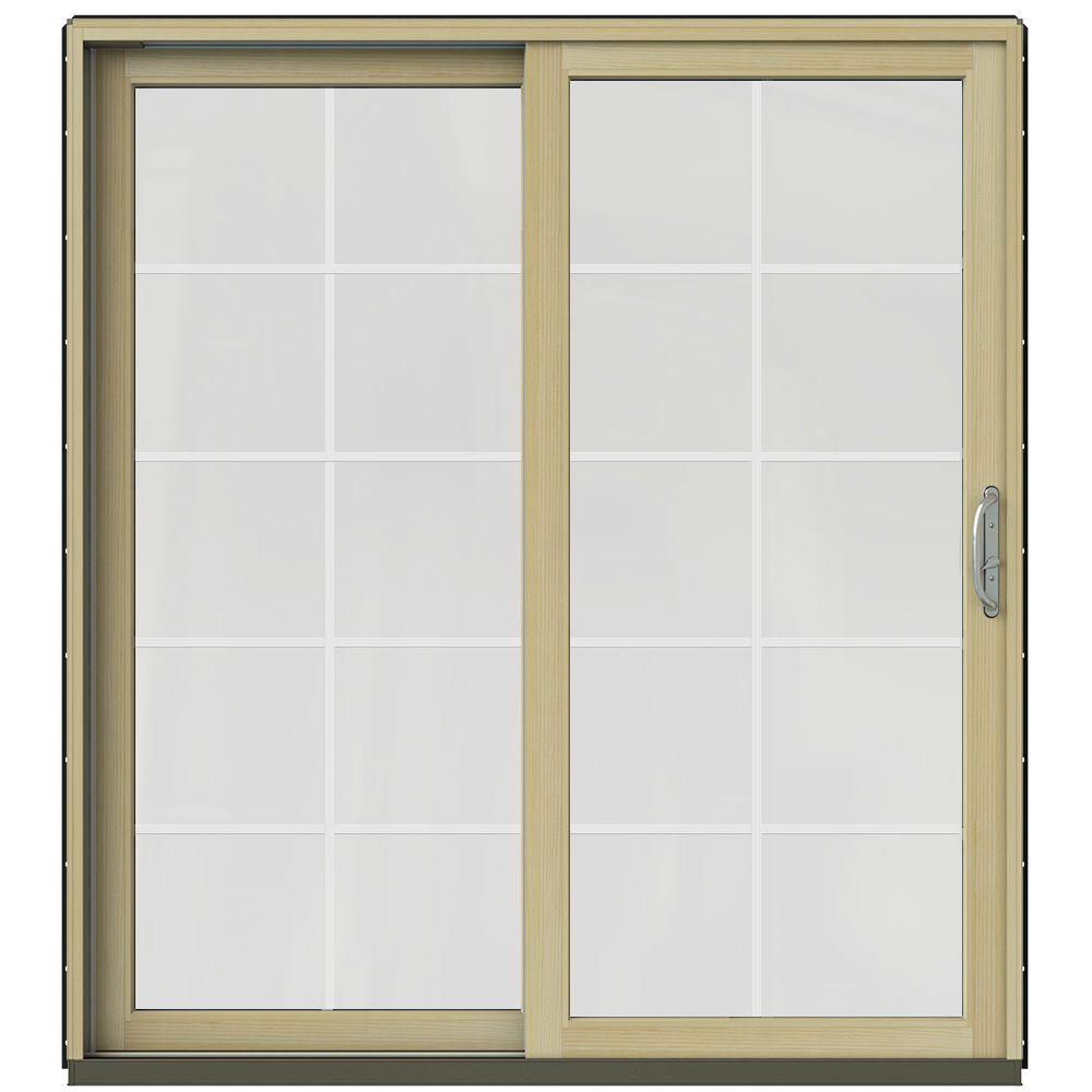 JELDWEN 72 in. x 80 in. W2500 Contemporary Bronze Clad Wood LeftHand