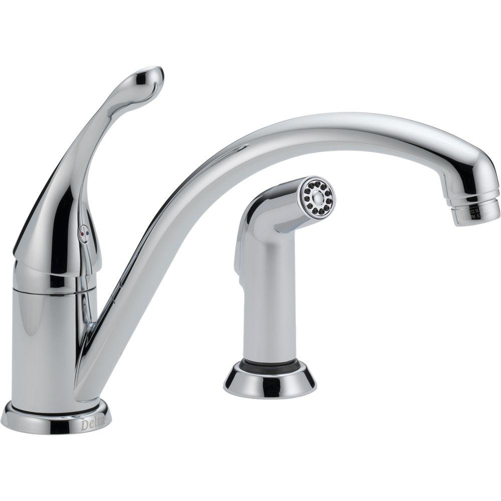 Delta Collins Single Handle Standard Kitchen Faucet With Side Delta Collins Single Handle Standard
