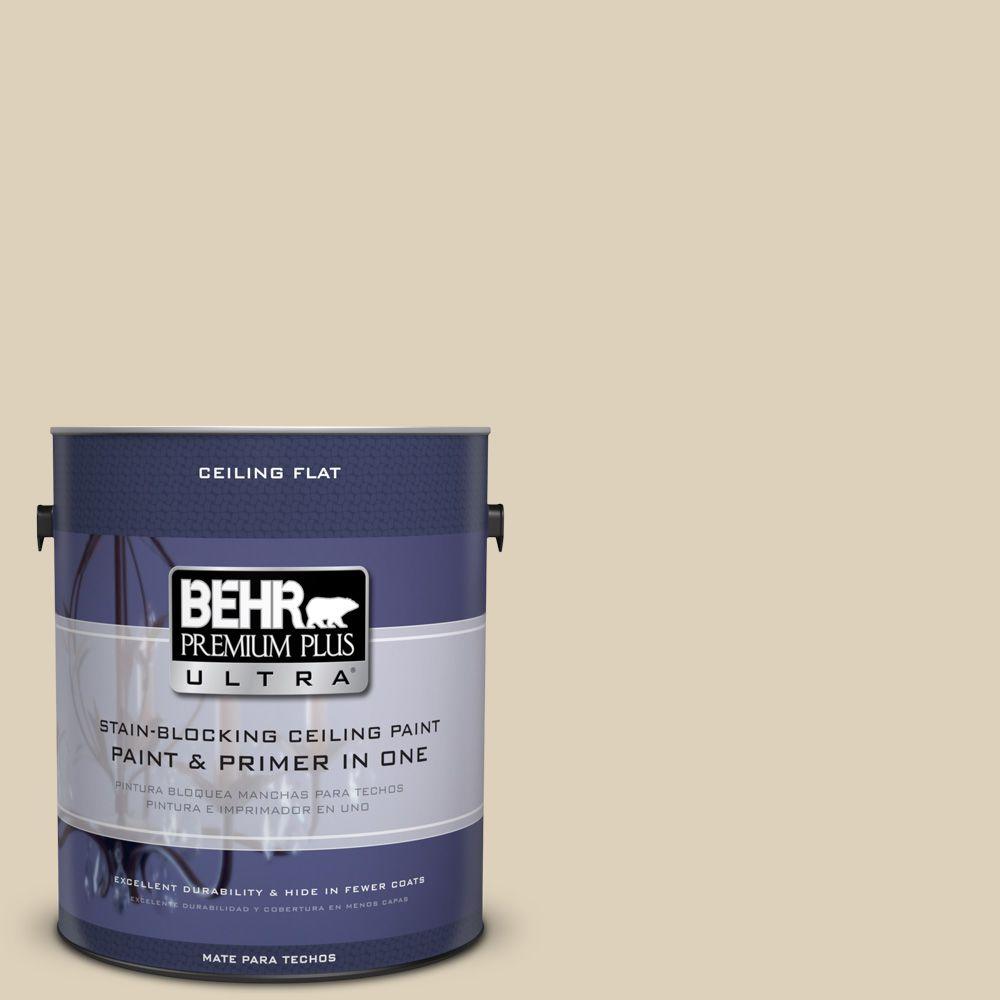 BEHR Premium Plus Ultra 1Gal. No.UL16014 Ceiling Tinted to Natural Almond Interior Paint