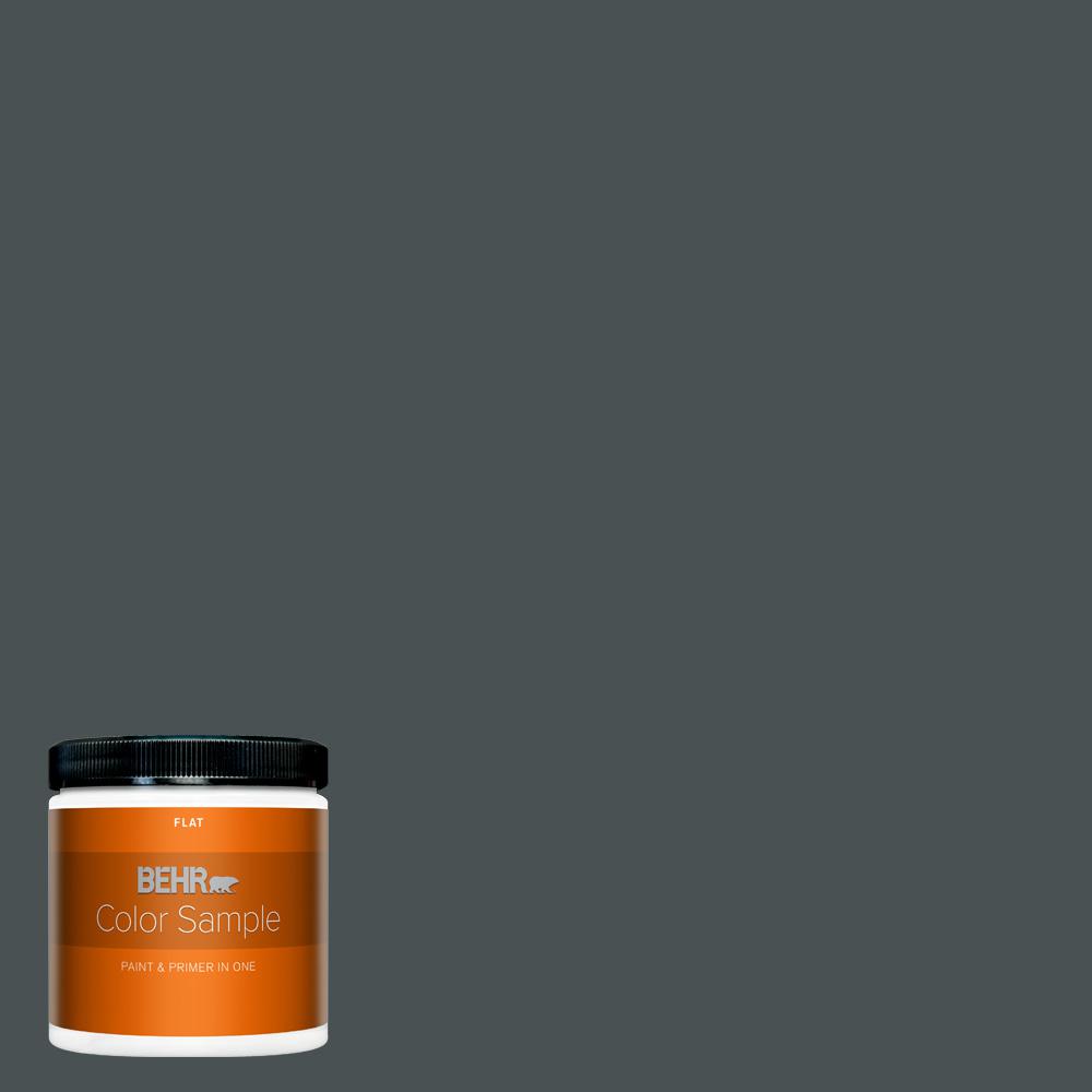 BEHR PREMIUM PLUS 8 oz. 720F7 Dark as Night Flat Interior Paint and