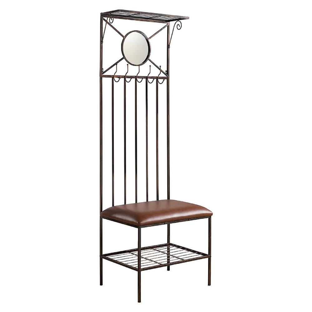 Kings Brand Furniture Black Metal Corner Hall Tree 20M The Home Depot