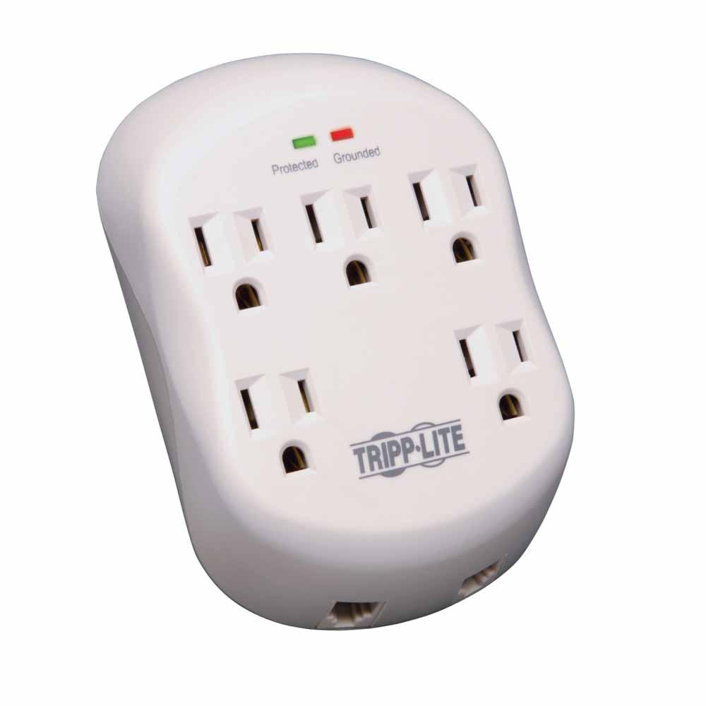 Commercial Electric 6Outlet Wall Mount Surge Protector, WhiteYLCT30